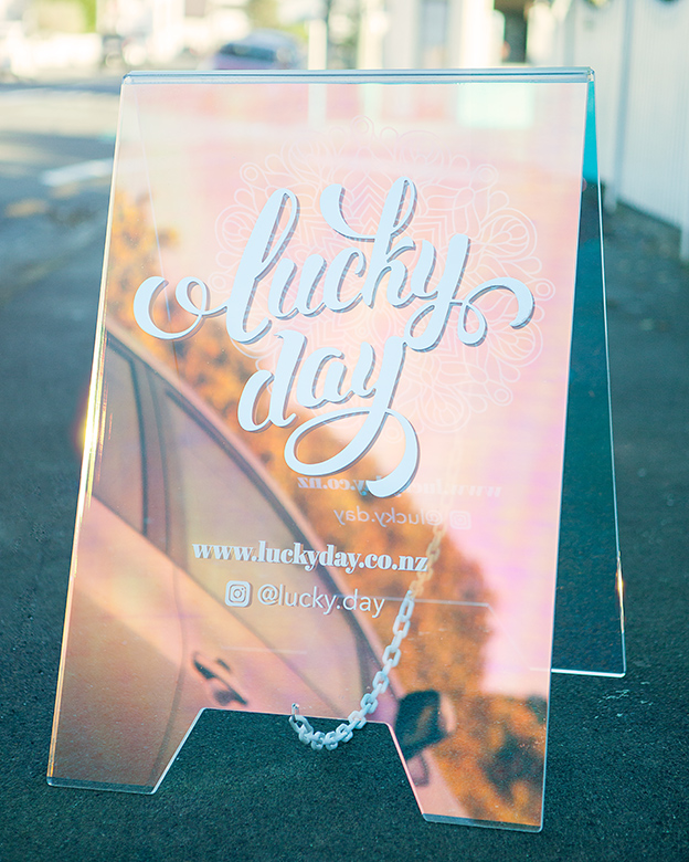 laser cut acrylic sidewalk sign