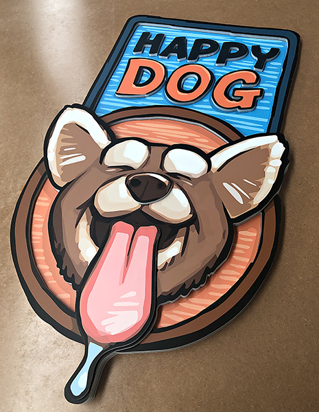 layered acrylic sign