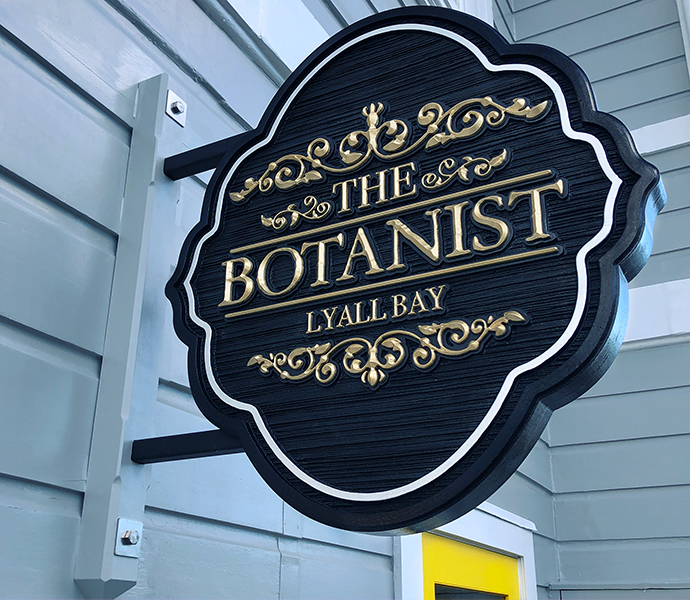 carved restaurant sign