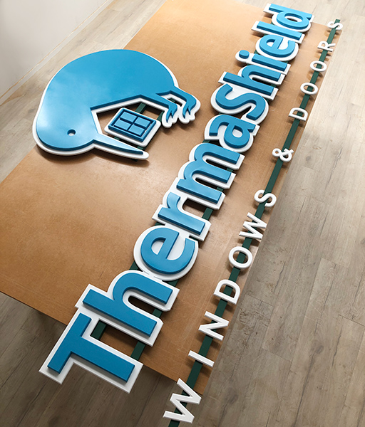 dimensional logo sign