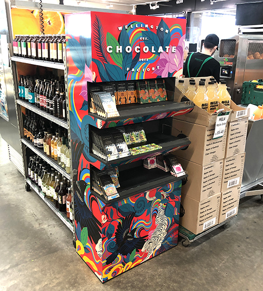Wellington Chocolate Factory Point of Sale display