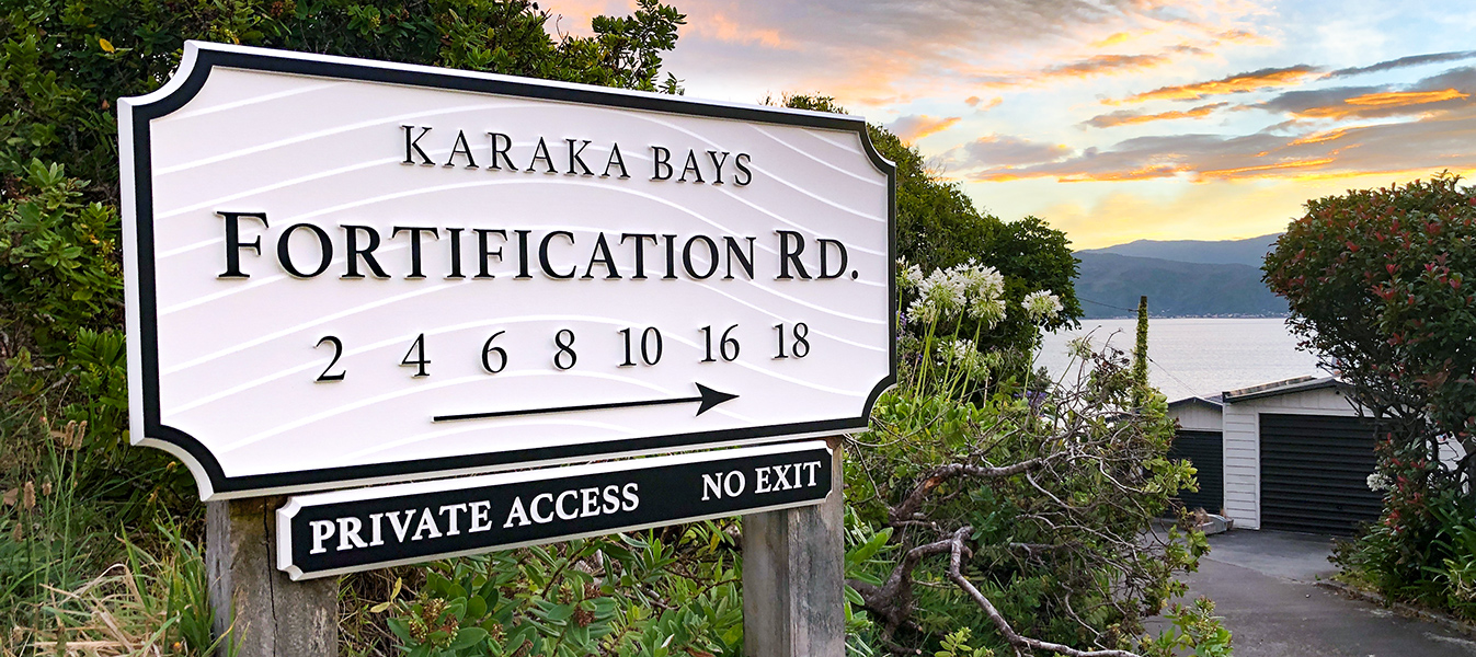 Carved Wood Sign Wayfinding