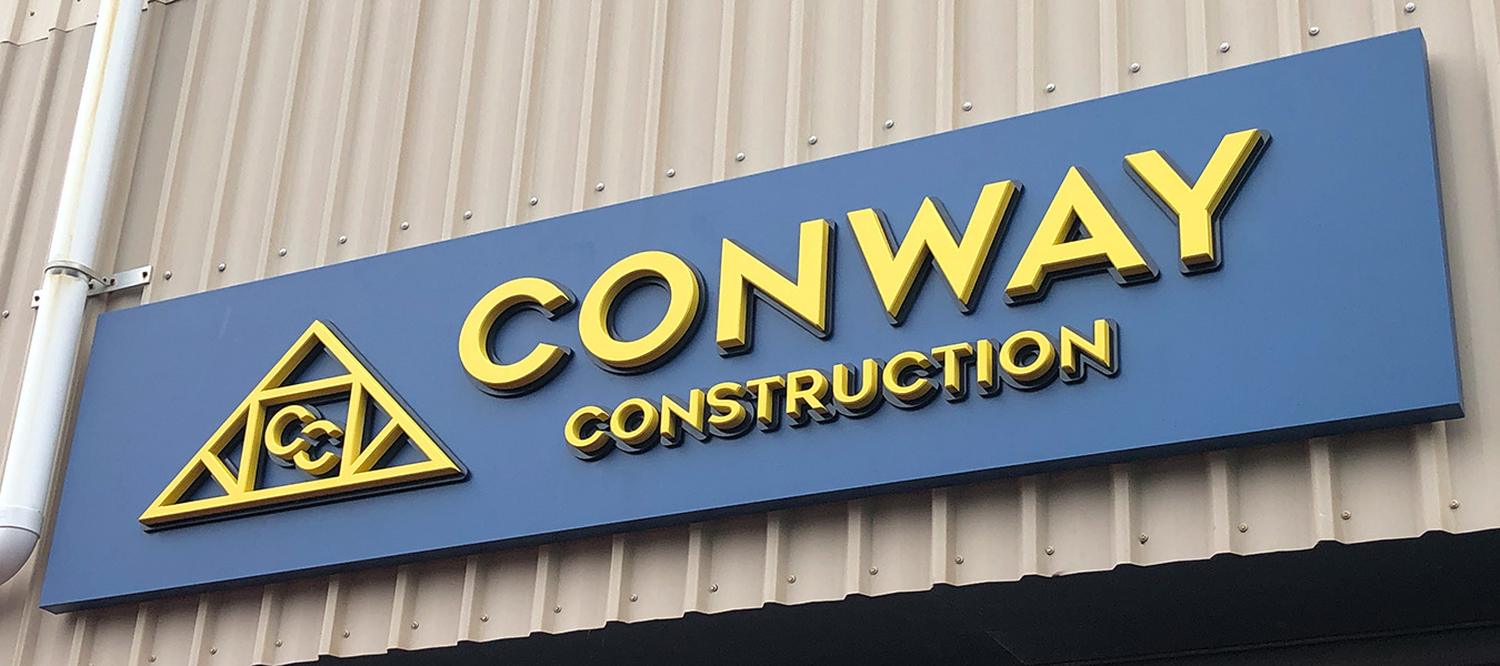 Dimensional Logo Sign for Conway Construction