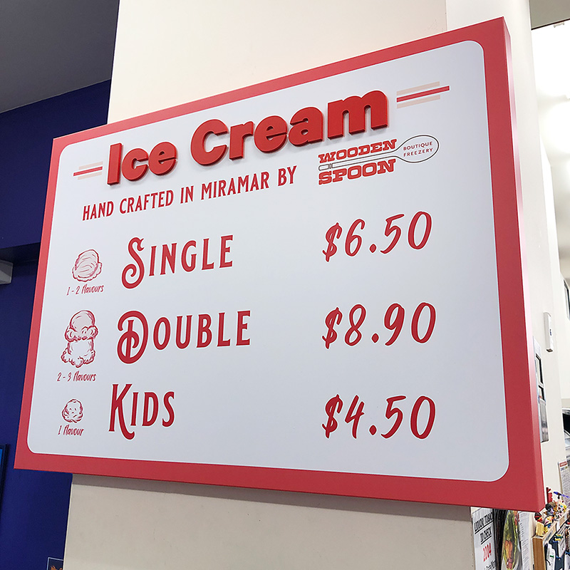 ice cream shop sign