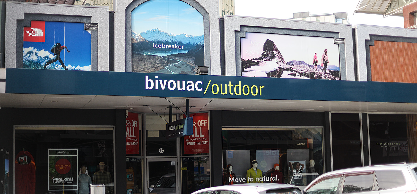 Shopfront veranda sign for Bivouac Outdoor