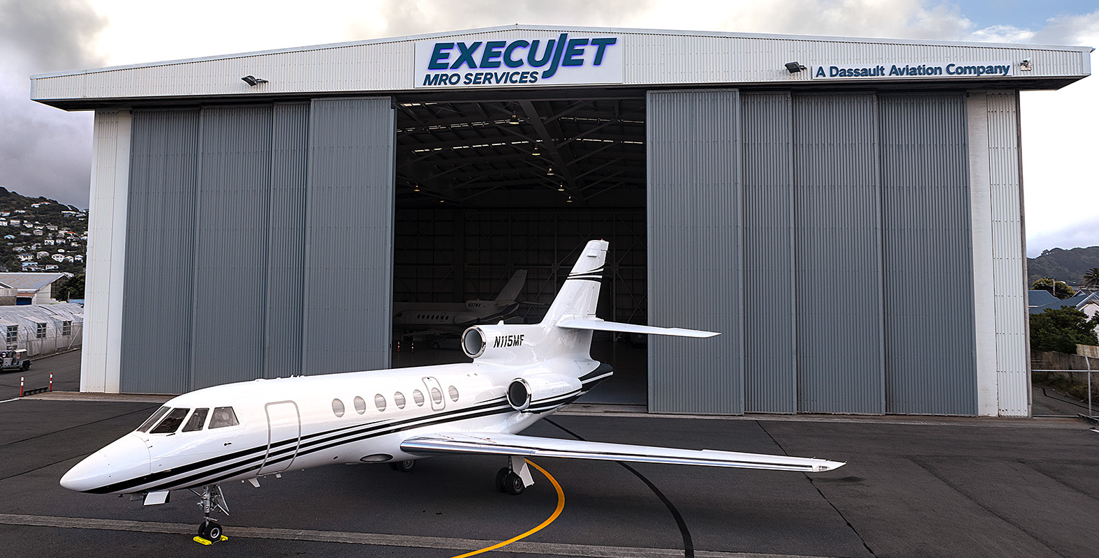 Execujet hangar fabricated aluminium sign