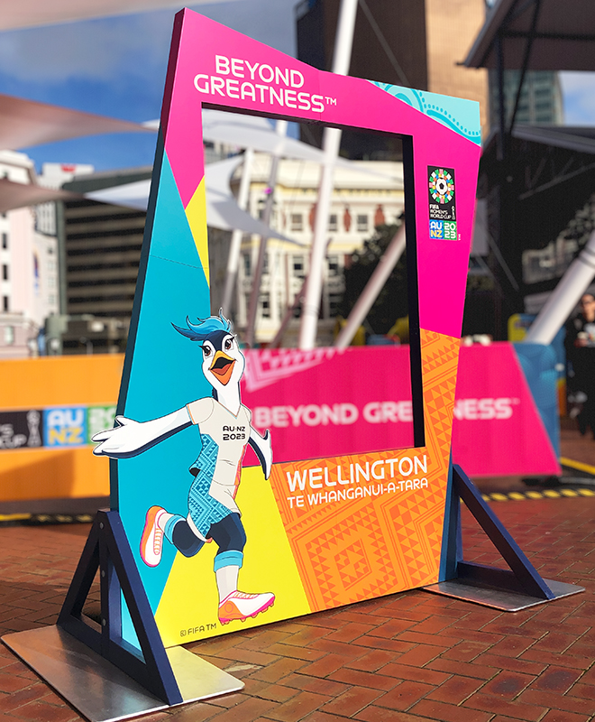 FIFA freestanding selfie display